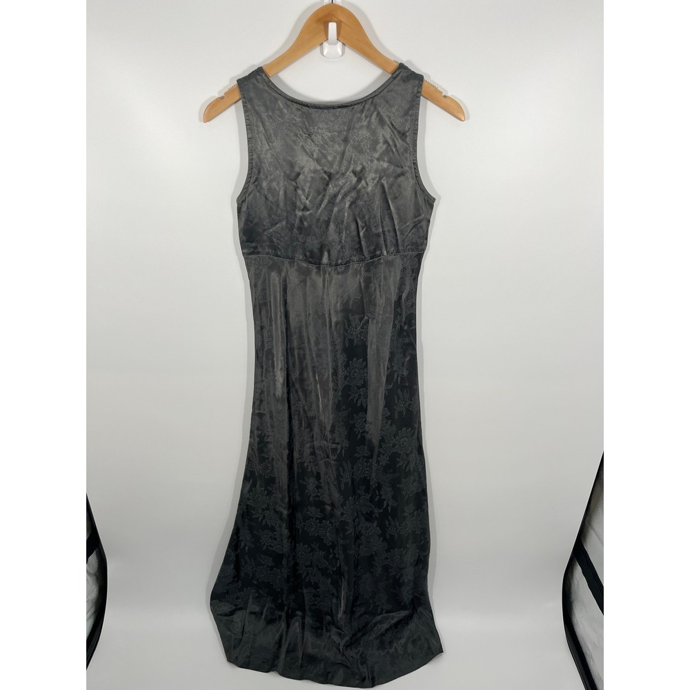 Vintage Babydoll Womens Maxi Dress 6 Grey Floral Wedding Guest Event Formal - Picture 7 of 10